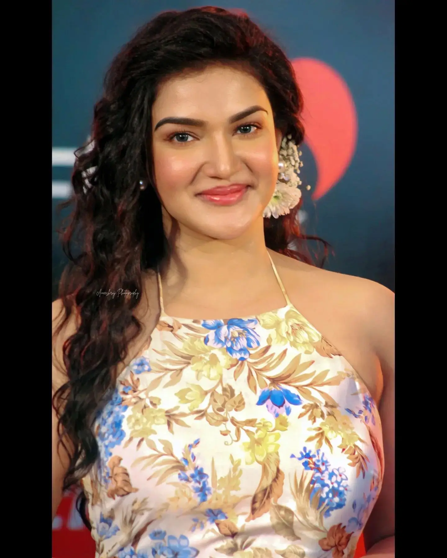 Beautiful Indian Model Honey Rose in Sleeveless Long White Gown